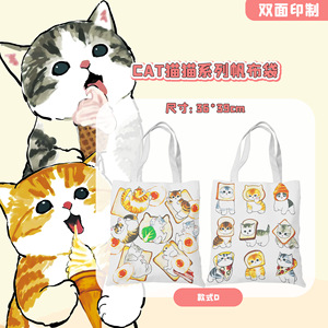 Vendita calda graziose <span class=keywords><strong>borse</strong></span> in tela <span class=keywords><strong>con</strong></span> gatto <span class=keywords><strong>squalo</strong></span> a doppio lato stampa Design borsa da viaggio <span class=keywords><strong>con</strong></span> Logo personalizzato Anti-perdita Tote Bag regalo - Product Image 5