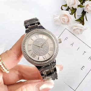 Nouvelle montre pour femme bicolore or rose, avec lunette entièrement sertie de strass, cadran à chiffres romains, bracelet en métal, montres de luxe brillantes pour femmes - Product Image 3