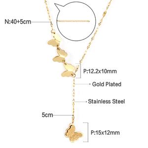 Collier Pendentif Papillon Exquis en Acier Inoxydable Plaqué Or 18 carats, Étanche pour Femme, Vente en Gros - Product Image 3
