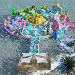 Château gonflable géant personnalisé en usine avec toboggan aquatique, aire <span class=keywords><strong>de</strong></span> <span class=keywords><strong>jeux</strong></span> aquatique <span class=keywords><strong>de</strong></span> qualité commerciale pour parcs d'attractions et stations balnéaires - Product Image 3