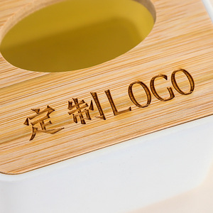 Bamboo Tissue Box <b>Light</b> Brown Square Design For Living Room Car Bathroom Hotel Restaurant Use - Product Image 3
