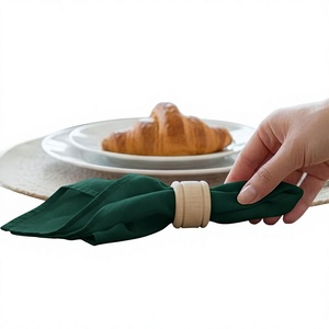 Anneaux de serviette en bois écologiques de luxe, ronds, 4,5 cm, modernes, durables, décoration de table pour mariage, dîner, fête - Product Image 2