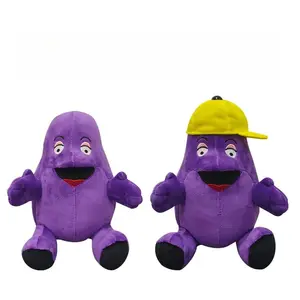 Hot Selling Knuffel Speelgoed Nieuw Product Grimas Shake Gele Hoed Paarse Grimas Milkshake Monster Pluche Baby Speelgoed