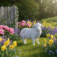 Ornement de jardin en forme de mouton, décoration extérieure, animaux de la ferme, accessoires de décoration en résine pour la maison, cadeau de jardinage