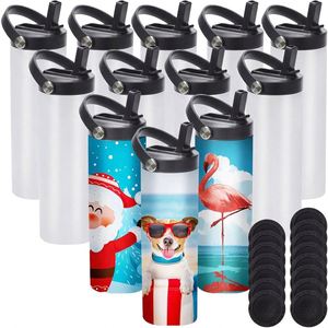 Sublimation Tumblers Flat Edge Vacuum Insulated Stainless Steel 20 oz Camping <b>Lid</b> Portable Cold Sipping Ready 6-12 Hours <b>Thermal</b> - Product Image 1