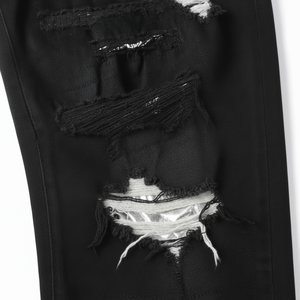 Nouveauté Ksubiy Jeans slim fit pour homme Coupe droite Taille mi-haute Vintage Y2K Hip Hop Stonewashed Déchiré Distressed Qualité - Product Image 1