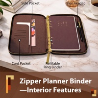 Modische A5 PU-Leder Tragbare Portfolios Kostenlose Muster Premium Reißverschluss-Aufbewahrungstasche Nachfüllbarer Loseblatt-Organizer Ringbuch Notizbuch