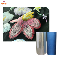 Qinyu Laris Manis AB Printing 30cm 60cm Roll Heat Transfer Embroidery Puff Effect UV 3D DTF Film Bahan PET untuk Pakaian QY-uv Film