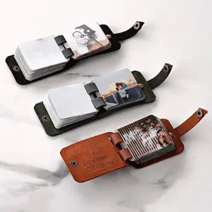 Livre <span class=keywords><strong>photo</strong></span> personnalisé pour bébé, <span class=keywords><strong>album</strong></span> <span class=keywords><strong>photo</strong></span> miniature en cuir véritable <span class=keywords><strong>à</strong></span> sublimation DIY, pour mariage, cadeau de la Saint-Valentin - Product Image 2