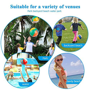 Ballons de plage arc-en-ciel, jouets gonflables pour piscine pour les jeux aquatiques d'été et les fournitures pour les fêtes d'anniversaire des enfants - Product Image 3