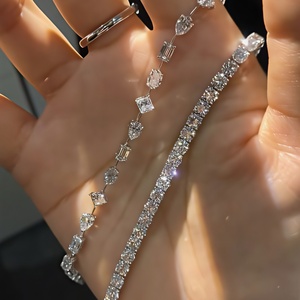 Lab Grown Diamond Tennis <b>Bracelet</b> 10k Gold Fancy Shape 0.3CT IGI Certified Unisex Trendy Jewelry - Product Image 6