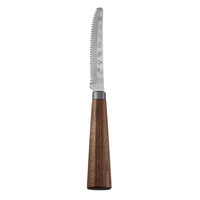 Couteau à steak professionnel de haute qualité en acier inoxydable 420, lame dentelée, manche en noyer noir, passe au lave-vaisselle, coupe-pain et coupe-gâteau