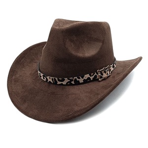Nouvelle casquette ethnique <span class=keywords><strong>en</strong></span> polyester réglable |   Chapeau Fedora Cowboy à Imprimé Léopard pour Hommes, Femmes et Couples, Style Western, Idéal pour les Fêtes et les Activités de Plein Air - Product Image 4