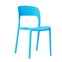 Chaise de salle à manger en plastique d'extérieur en polypropylène vert empilable bon marché à vendre