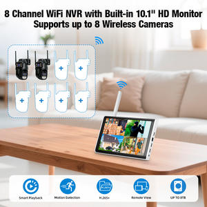 Сетевой видеорегистратор KERUI WIFI для камер видеонаблюдения, 8-канальный NVR с 10,1-дюймовым ЖК-экраном, система видеонаблюдения с поддержкой SD-карт и HDD - Product Image 2