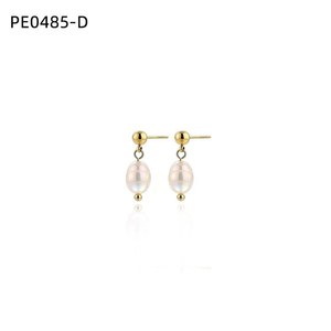 Pendientes de Perlas de Agua Dulce Amy Amy, Plata 925, Forma de Arroz Blanco, Clásicos para Uso Diario de Mujer - Product Image 3