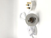 Lampe de sel de l'Himalaya avec fil personnalisé, prise UK, douille E26 E27, fil de 1,8 m, noir et blanc, interrupteur 303, cordon d'alimentation en plastique