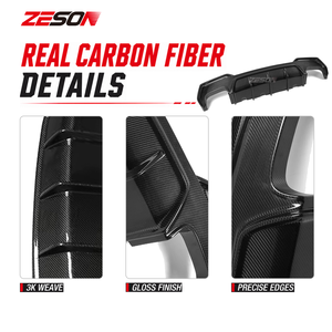 Difusor Trasero de 3 Piezas en Fibra de Carbono Real, Estilo 3D, para <span class=keywords><strong>BMW</strong></span> Serie 4 G22 G23 430i M440i Coupé Convertible, 2020+ - Product Image 4