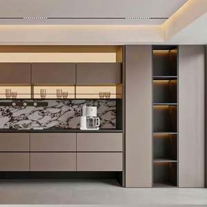 Armoire de salle à manger en bois, armoire de rangement moderne et écologique pour machine à café, salon, rangement pour thé, eau et vin - Product Image 1