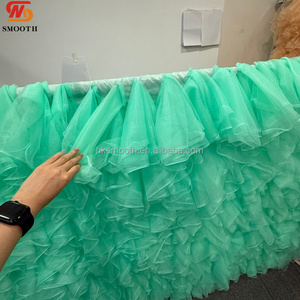 8*8ft Mint Green Tulle Wedding Backdrop Curtain with <b>Lights</b> String Sheer Floral Backdrop Fabric Artificial <b>Flower</b> Wall - Product Image 4