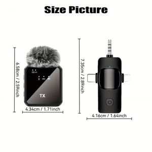 Microphone cravate sans fil avec son clair, design portable pour <span class=keywords><strong>YouTube</strong></span>/TikTok/Vlogging, prend en charge les connecteurs Type-C, IOS, 3,5 mm - Product Image 6