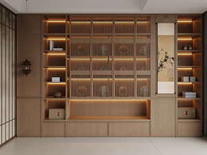 Trung Quốc phong cách thẩm mỹ Gỗ kép mục đích văn phòng nhà Tủ Sách thiết kế mô-đun thân thiện với môi trường tính năng bảo hành 5 năm Fu Lang - Product Image 2