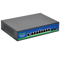 NOUVEAU Commutateur PoE OEM ODM L2 géré 8 ports 1000Mbps 52V avec 2 ports SFP Gestion VLAN QoS PoE pour IPC