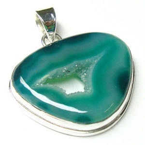 925 argent sterling agate druzy pendentif gros bijoux pendentif en argent véritable femmes mode pierre précieuse pendentif charme - Product Image 5