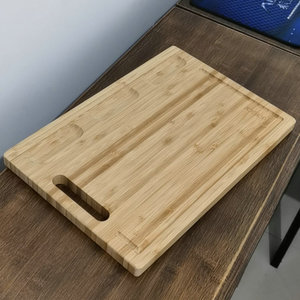 Bamboo Cutting Board <b>Square</b> With Compartments For Meat Vegetables Knife <b>Set</b> - Product Image 3