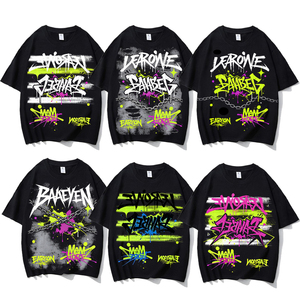 Camiseta personalizada de alta calidad para hombre, estilo oversize con hombros caídos, estilo urbano, hip-hop retro, estampado DTG, algodón grueso. - Product Image 2