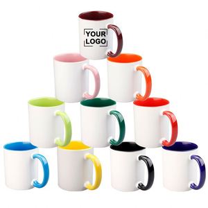 Tasses à café en céramique blanche avec logo personnalisé imprimé sur boîte, 11 oz, cadeau d'entreprise pour activité commerciale - Product Image 1