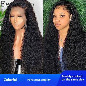 วิกผมยาวหยิกสำหรับผู้หญิง ทรงลอนใหญ่<span class=keywords><strong>ฟู</strong></span>ฟ่อง แบบคอร์นเพิร์ม แสกกลาง ถักด้วยมือ พร้อมตาข่ายด้านหน้า ทำจากผมแท้ยุโรปแบบเรมี่ - Product Image 2