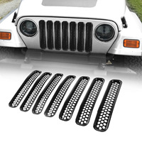 Bouchon universel pour calandre de voiture avec trous ronds en plastique ABS, vente en gros pour Jeep Wrangler TJ 1999-2006, accessoire automobile tout-terrain