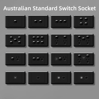 Interrupteur mural industriel minimaliste KSQ en panneau PC ignifuge durable avec ports USB 10A/15A, prises australiennes 117mm*74mm