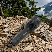 Lampe torche LED rechargeable 20W Manta Ray C12-UE, blanc froid 6500K, 6 modes, étanche IP65, portée du faisceau 200-300M, camping