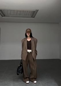 Brand Design Patchwork Waistband <strong>Women</strong> Wide Leg Pants Fashion Stripe <strong>Women</strong> Pants Wholesale