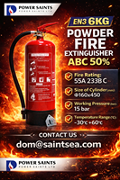 Extincteur marin portable à poudre de 9 kg avec certificat NF/Med
