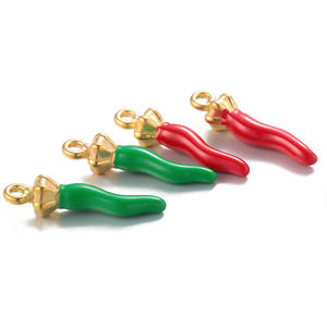 A2845 collier à breloques en émail et poivre chaud pendentif en acier inoxydable coloré pour bijoux à bricoler soi-même - Product Image 3