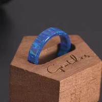 Bijoux pour hommes Bague de mariage en opale de couleur personnalisée de haute qualité Bague en opale bleu océan Bague de mariage Bague d'anniversaire Factory