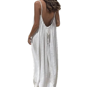 backless loose dress White Flower Petal Mini Dress