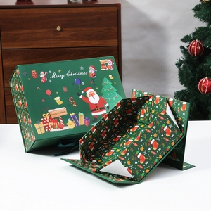 EVERWIN <b>Christmas</b> Style Rigid Cardboard Folding <b>Box</b> Magnetic Gift <b>Box</b> Festival Paper Packing <b>Box</b> With Ribbon - Product Image 4
