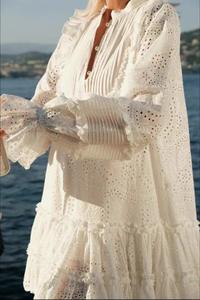 Bettergirl estate da donna elegante alla moda abito con collo alto a sbuffo <span class=keywords><strong>nero</strong></span> <span class=keywords><strong>bianco</strong></span> con ritaglio abito corto con cintura - Product Image 3