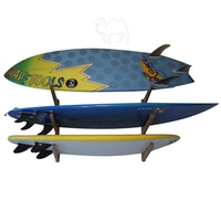 Longboard en bois de bambou Skateboard suspendu au mur Surf Rack peut contenir 3 planches