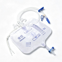Sac de drainage urinaire à membrane épaisse à valve unique TEXNET avec désinfection infrarouge lointain, certifié CE, dispositif médical de classe I, tailles 600 ml/900 ml