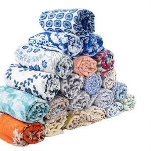 Collection de foulards longs en coton floral pour femmes, 56 couleurs au choix, châle tendance, foulard ethnique, hijab, serviette de plage - Product Image 4