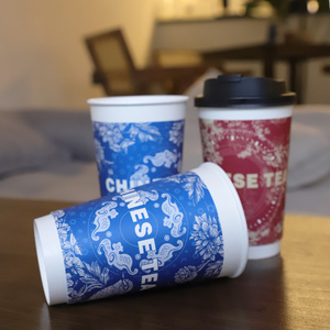 Gobelets à café en papier à double paroi en <span class=keywords><strong>carton</strong></span> jetable personnalisés en gros, recyclables, écologiques, avec couvercles, revêtement PE - Product Image 6