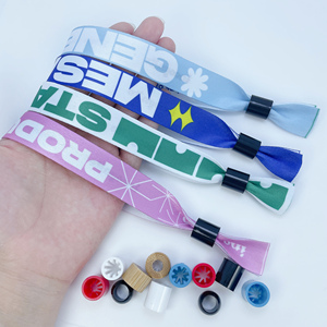 Logotipo personalizado Venta al por mayor Evento Festival <span class=keywords><strong>Pulseras</strong></span> tejidas de poliéster Muñequeras de tela <span class=keywords><strong>totwoo</strong></span> Pareja Pulsera - Product Image 4
