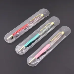 SHULI-bolsas para bolígrafos de PVC, transparente, portátil, transparente, Material duradero, bolsa de cuero de PVC