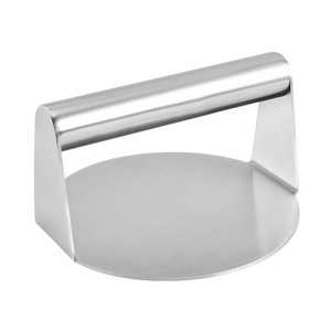 Presse à hamburgers ronde en acier inoxydable réutilisable, très vendue, pour griller les viandes, les galettes, les steaks - Outil de cuisine à domicile - Product Image 2