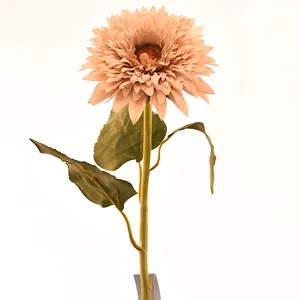 60 ס""מ חמניות ורוד באיכות גבוהה פרחי משי גבעול בודד פרחים מלאכותיים לקישוט הבית